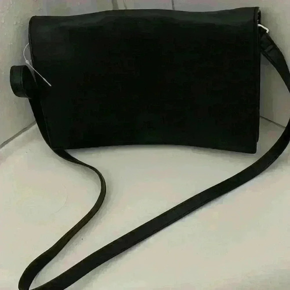 Italian leather envelope clutch. Black  made in Italy hand strap and long strap - Picture 3 of 3
